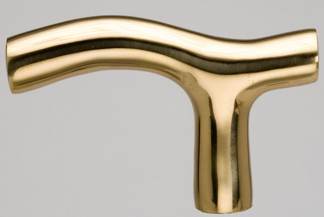 Smooth Brass T Cane Handle (Shopify)